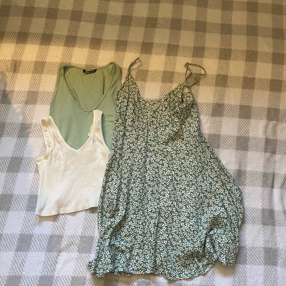 shein bundle (2 tanks, 1 dress)